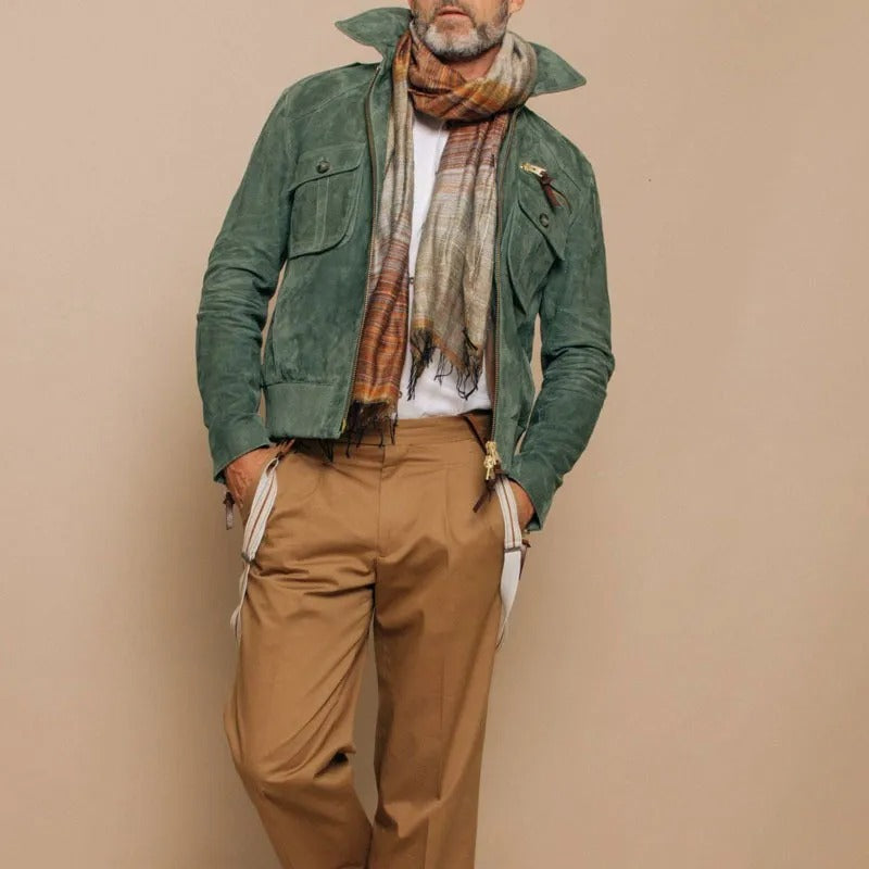 Veste homme en daim synthétique avec poches zippées - Laurent