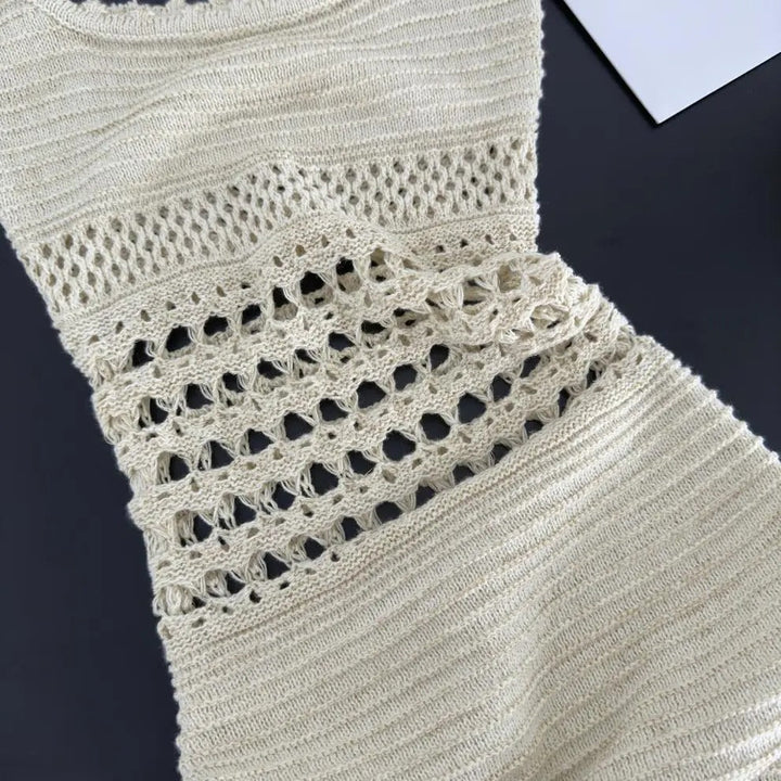 Robe midi ajustée en maille ajourée - Danira