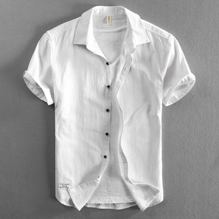 Chemise à manches courtes en lin pour hommes, style décontracté - Roberto