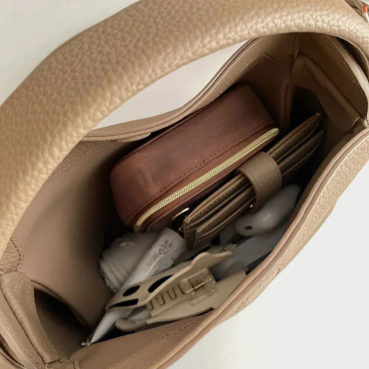 Sac à bandoulière pour femme, design structuré en cuir synthétique - Clémence