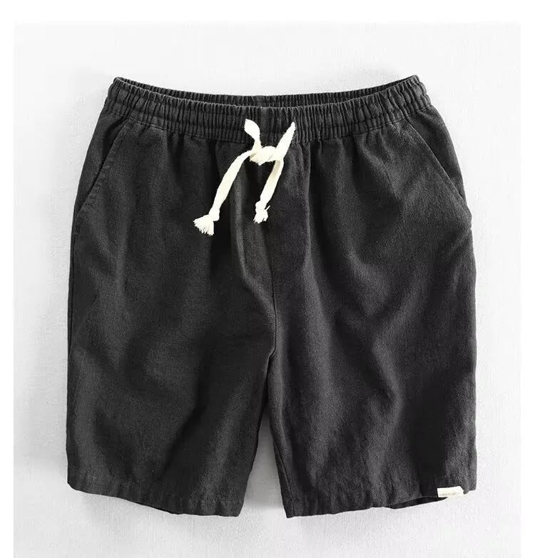 Short à cordon de serrage en lin, coupe ample, pour hommes - Tobias