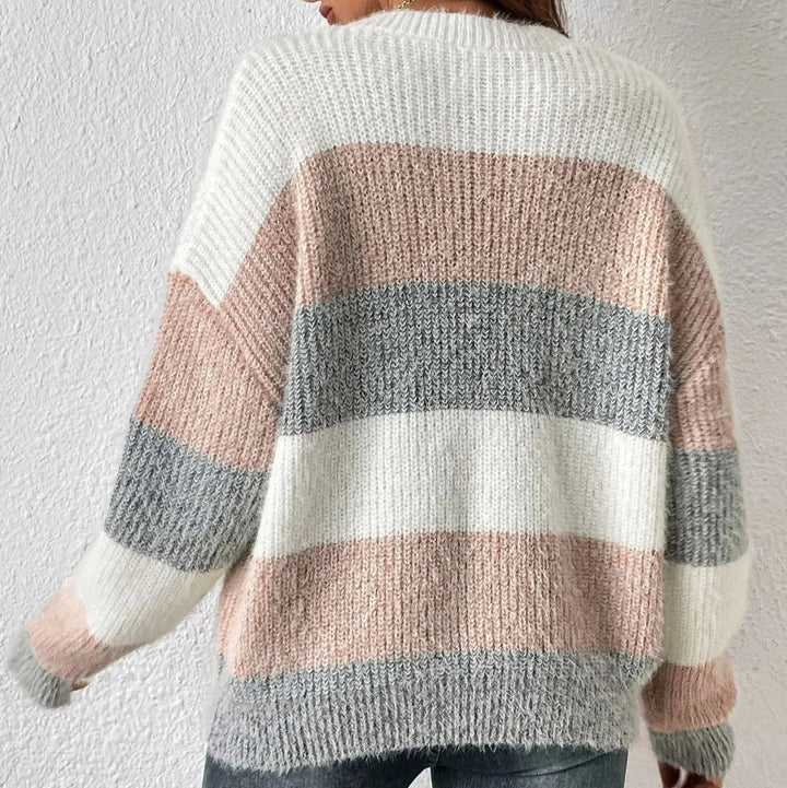 Pull en maille épaisse à larges rayures - Maelis