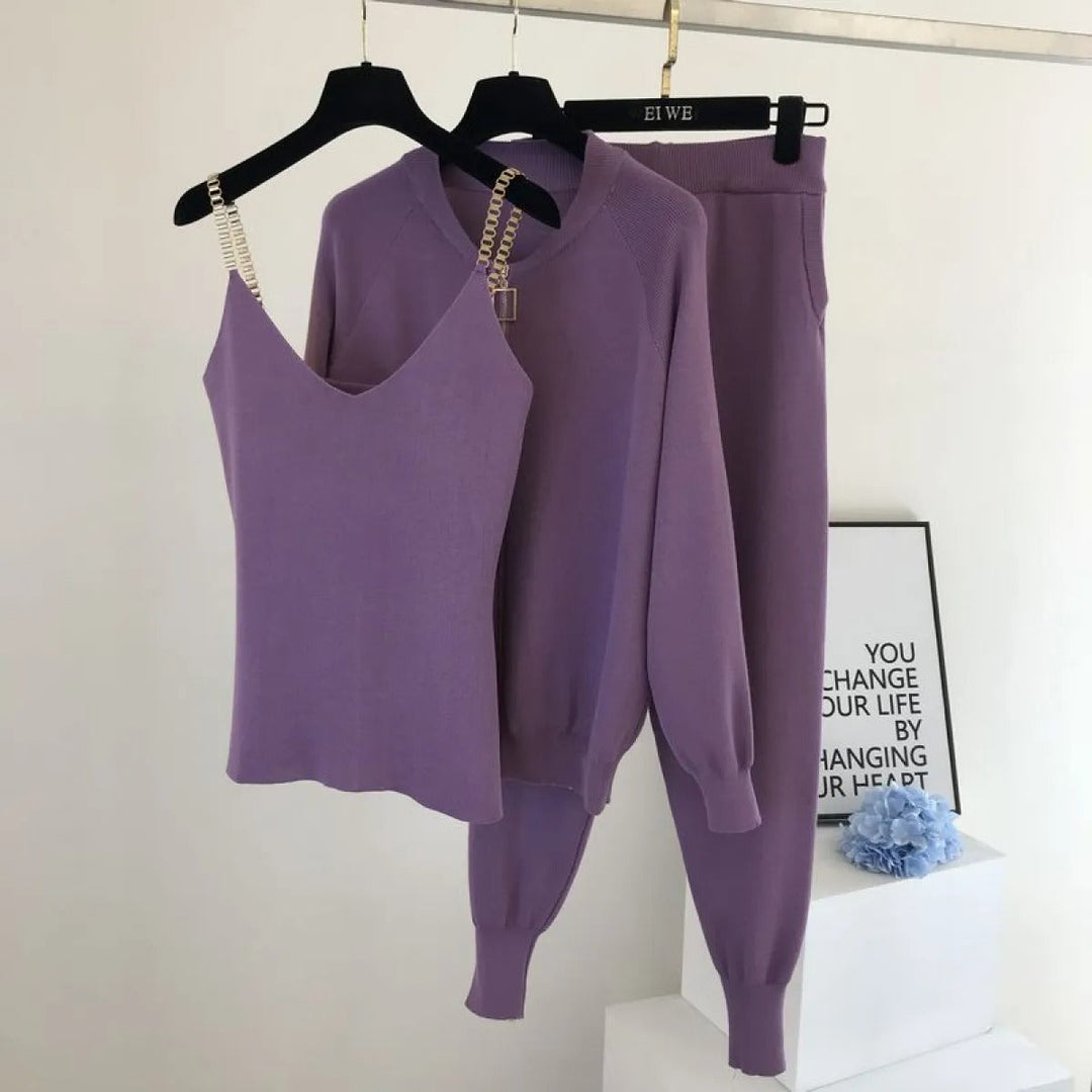 Veste tricotée pour femme avec zip métallique col rond - Nysse