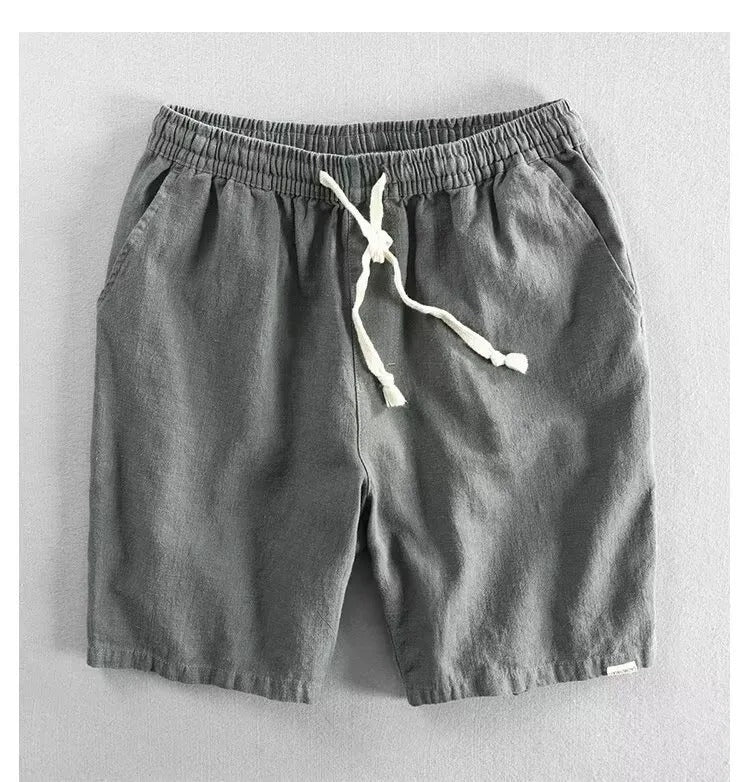 Short à cordon de serrage en lin, coupe ample, pour hommes - Tobias