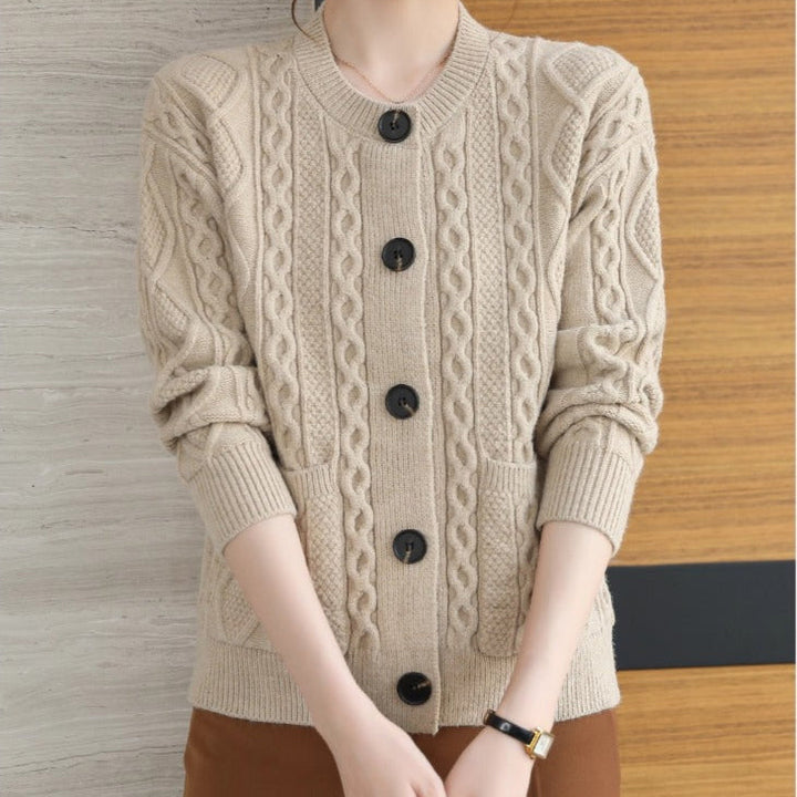 Gilet tricoté pour femme avec gros boutons - Liora