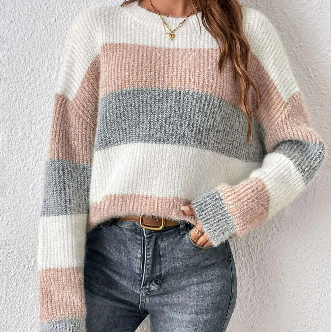Pull en maille épaisse à larges rayures - Maelis