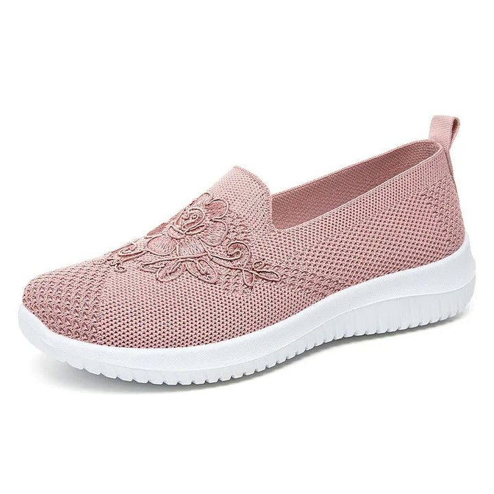 Pantoufles orthopédiques respirantes pour femmes avec broderie florale - Nerea