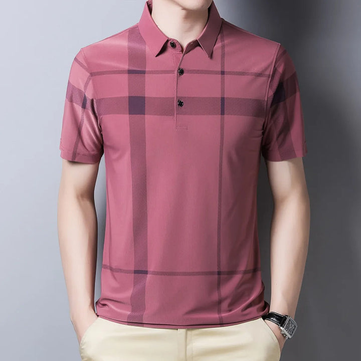 Polo homme en jersey technique à carreaux - André