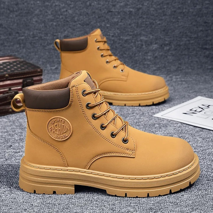 Bottes hautes en cuir synthétique à semelles épaisses pour hommes, style urbain - Elias