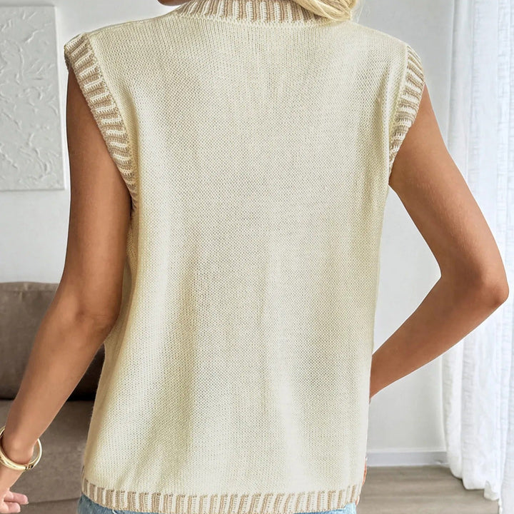 Gilet en maille sans manches à col en V - Ameline