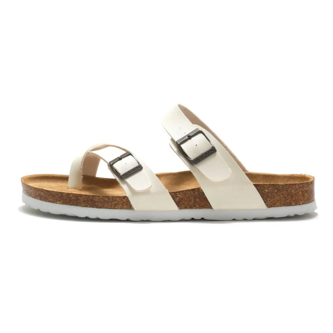 Sandales plates pour femmes avec brides croisées et boucles - Ninfa
