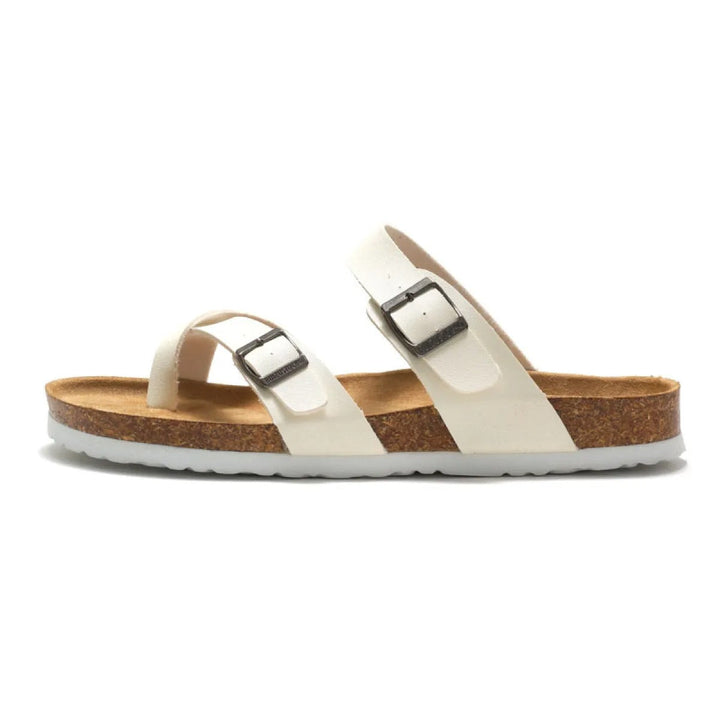 Sandales plates pour femmes avec brides croisées et boucles - Ninfa