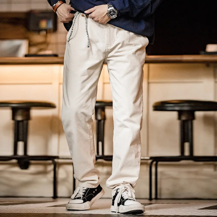 Pantalon décontracté en coton pour hommes avec cordon de serrage - Hilario