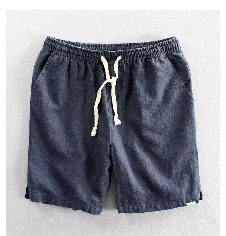 Short à cordon de serrage en lin, coupe ample, pour hommes - Tobias