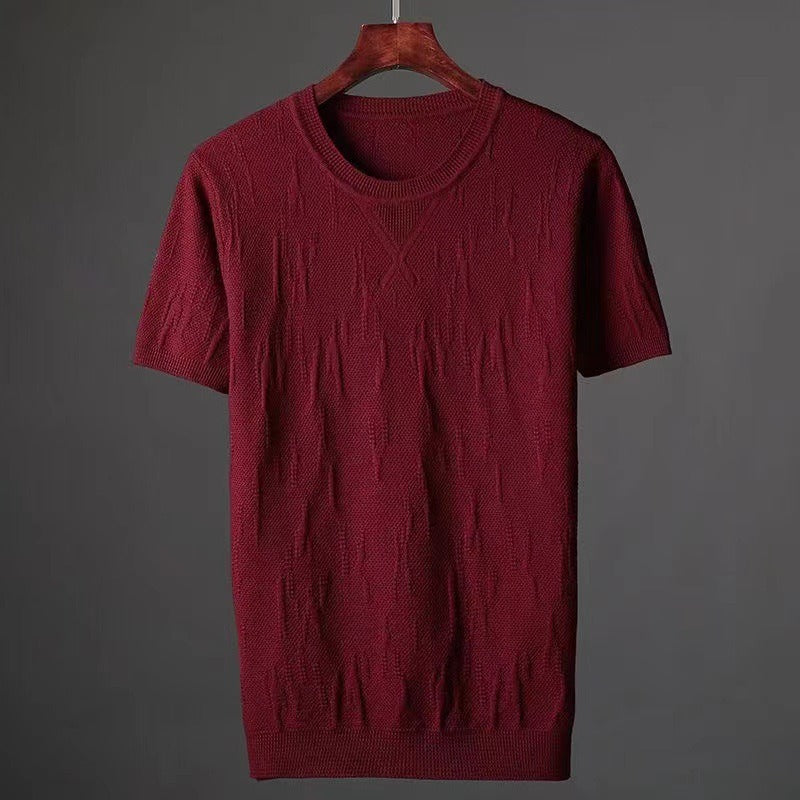 T-shirt ajusté en maille fine pour hommes - Einar