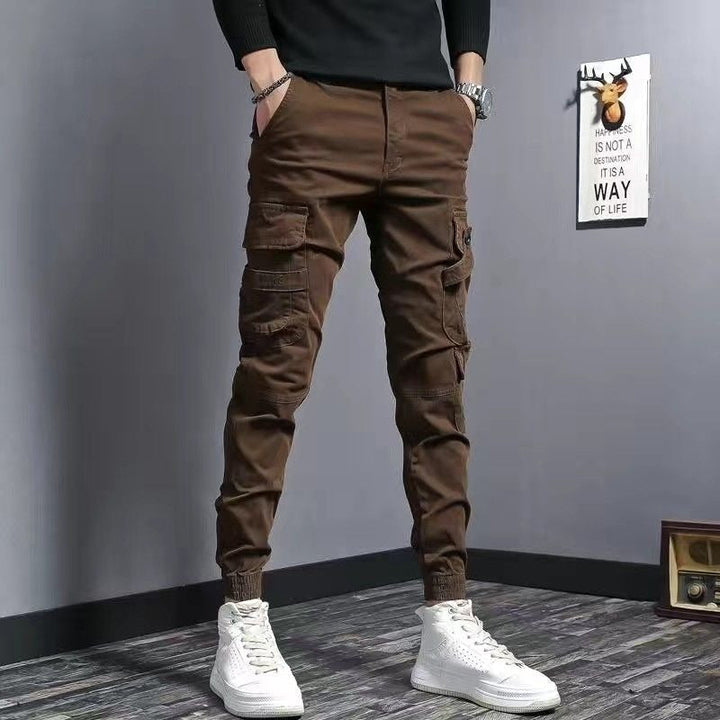 Pantalon cargo homme coton slim fit poches latérales - Marius