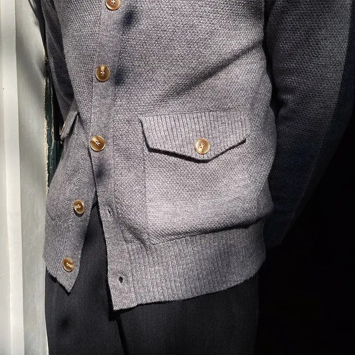 Cardigan à col roulé en maille épaisse - Moose