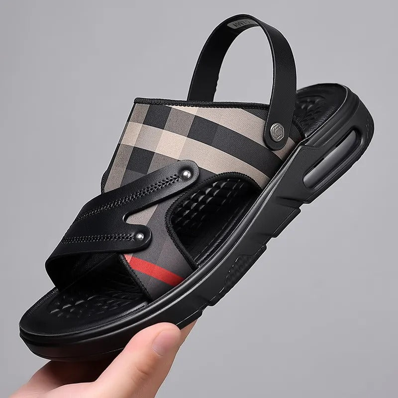 Sandales pour hommes en cuir synthétique avec design croisé - Milan