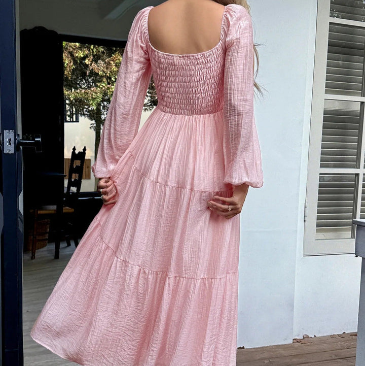 Robe longue à encolure carrée - Liora