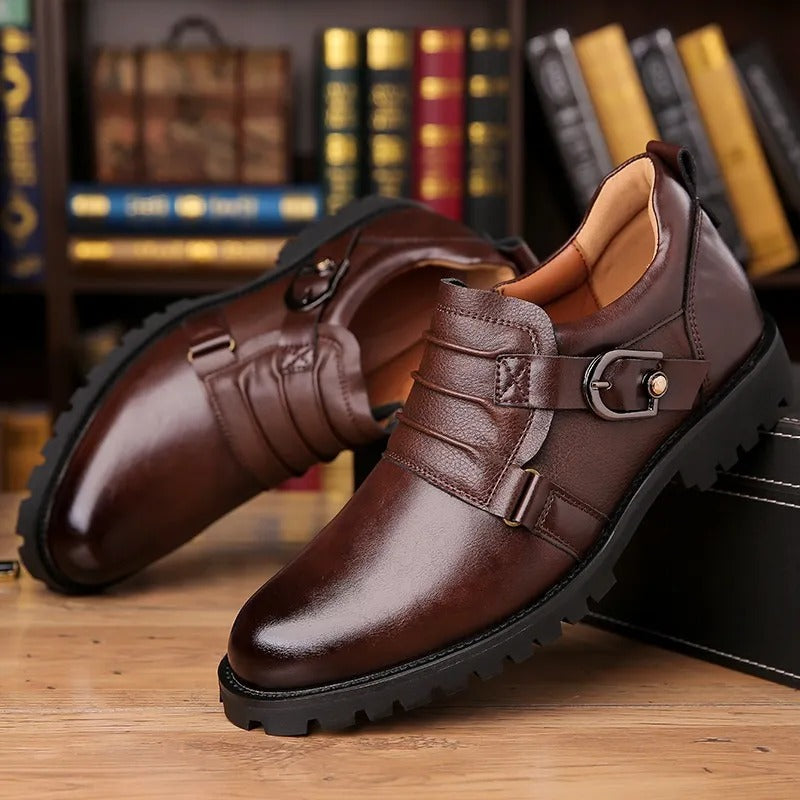 Chaussures élégantes en cuir synthétique pour hommes avec boucle latérale - Octavio