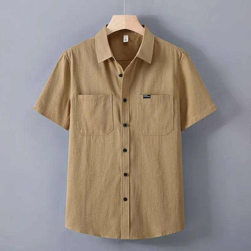 Chemise homme à manches courtes en coton de style utilitaire - Bruno