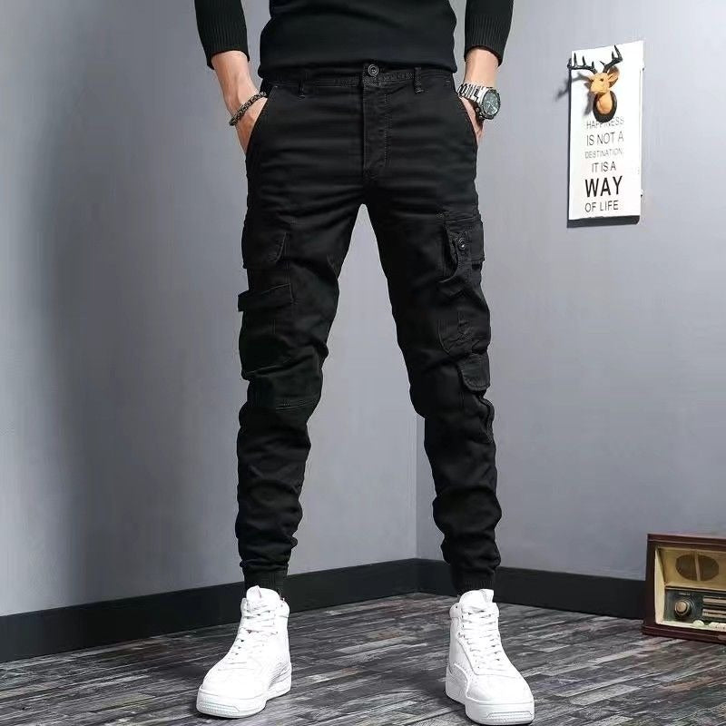Pantalon cargo homme coton slim fit poches latérales - Marius