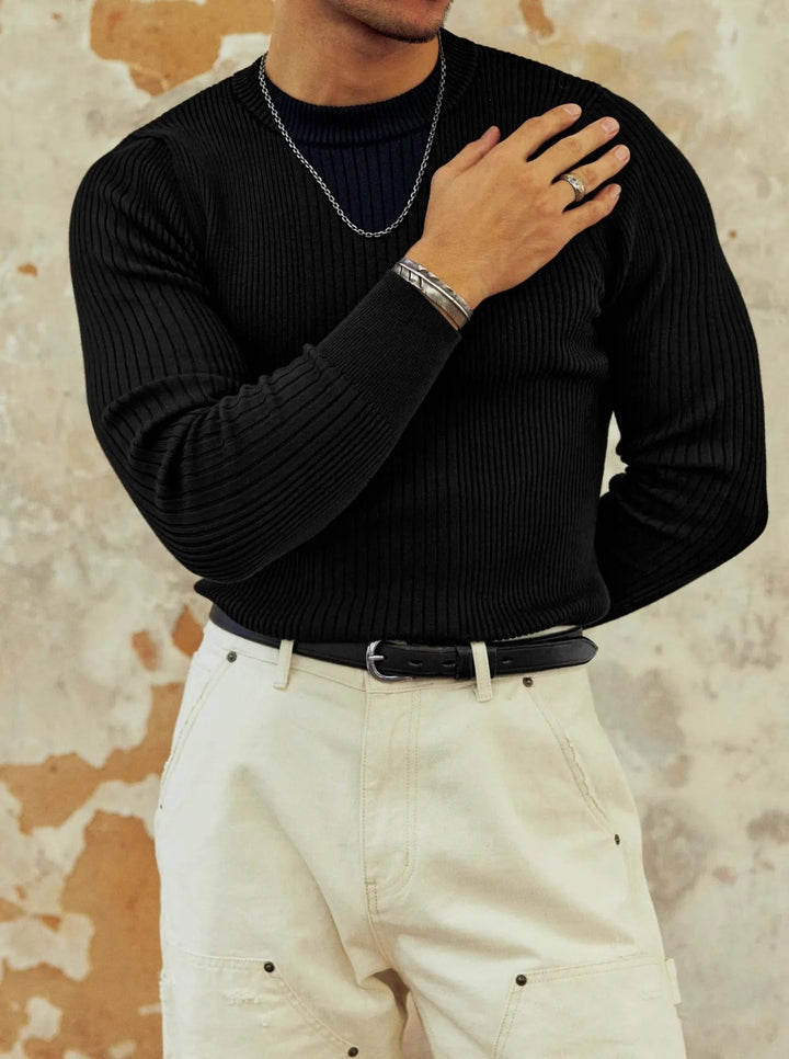 Pull côtelé homme slim fit col rond - Alvaro