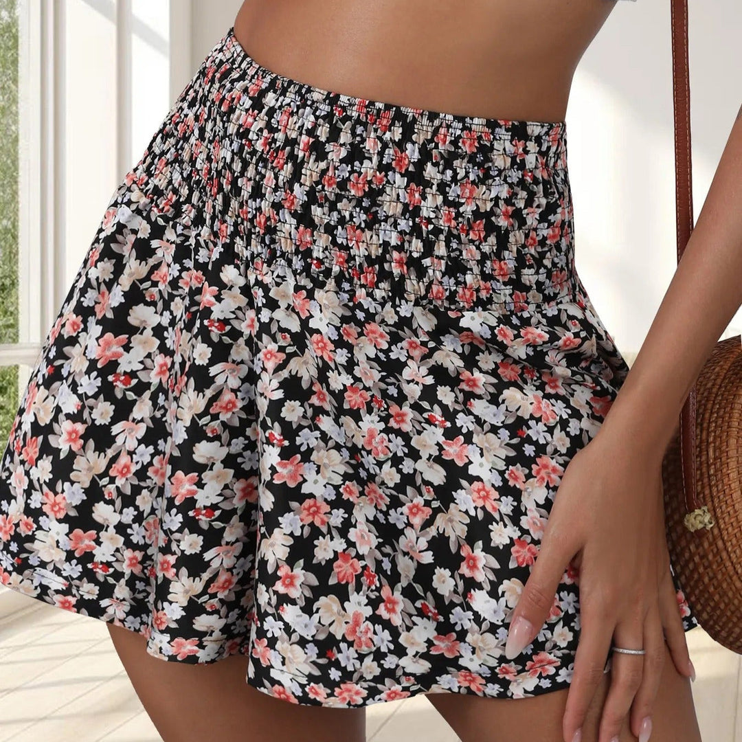 Short femme à imprimé floral et taille froncée - Lorea