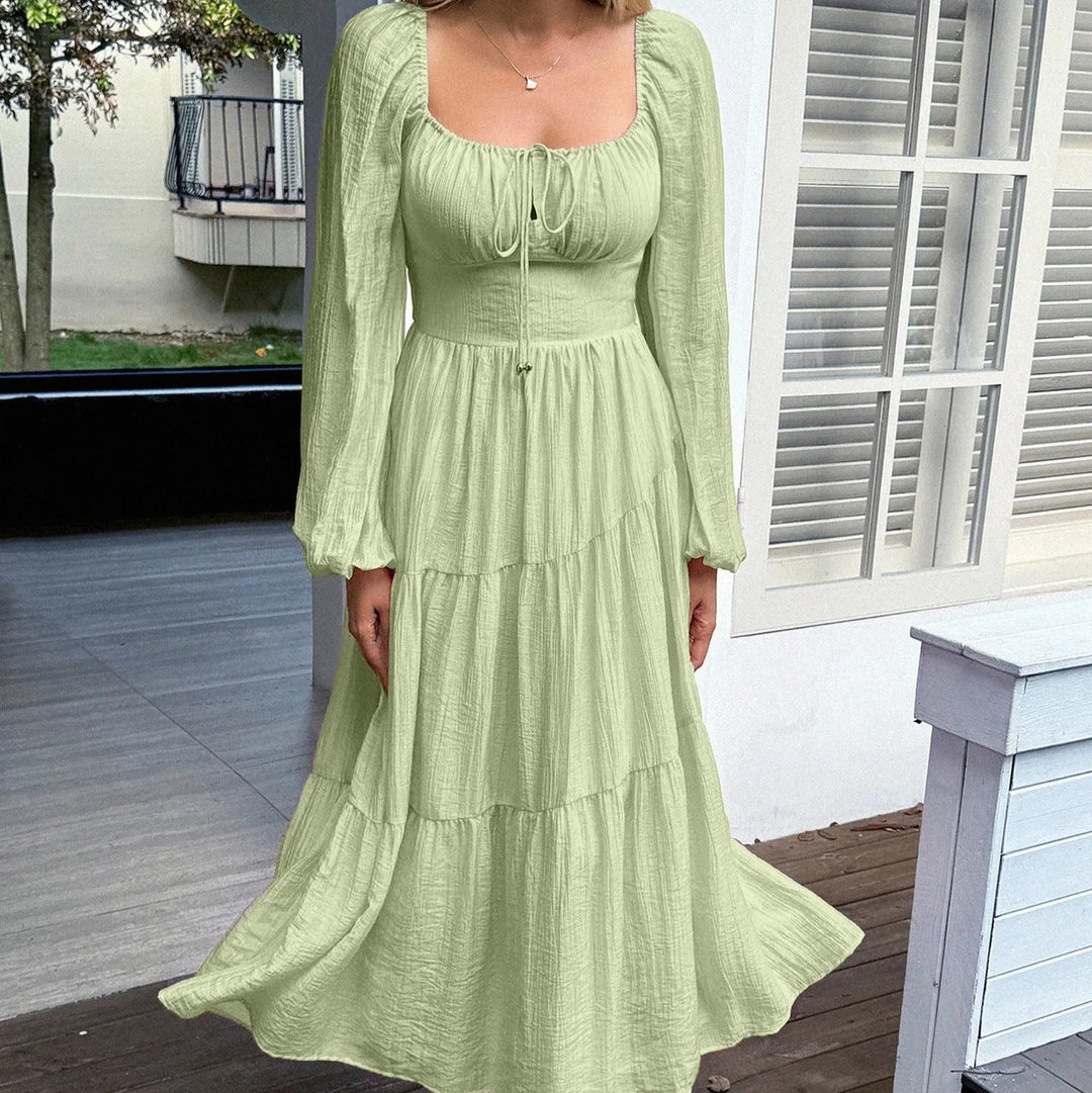 Robe longue à encolure carrée - Liora