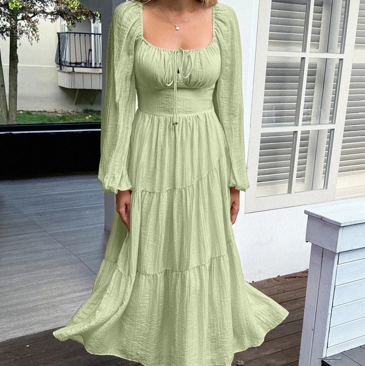 Robe longue à encolure carrée - Liora