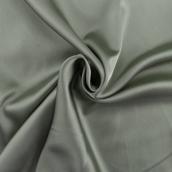 Robe femme en satin à manches évasées et encolure croisée - Margaux