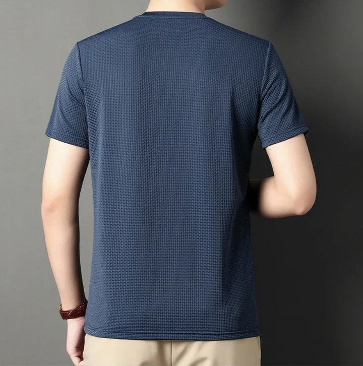 T-shirt technique à col ras du cou en tricot pour hommes - Henry