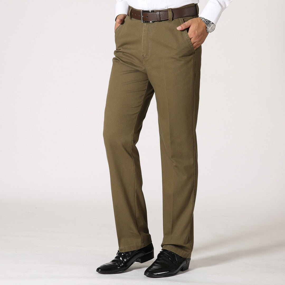 Pantalon habillé en coton coupe droite pour hommes - David