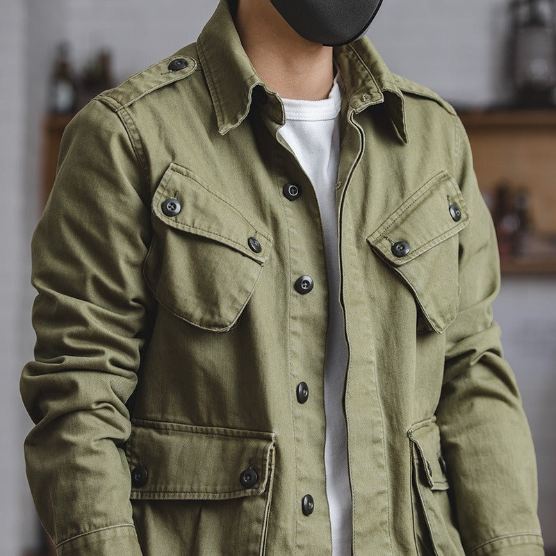 Veste homme style militaire avec poches à rabat - Enrik