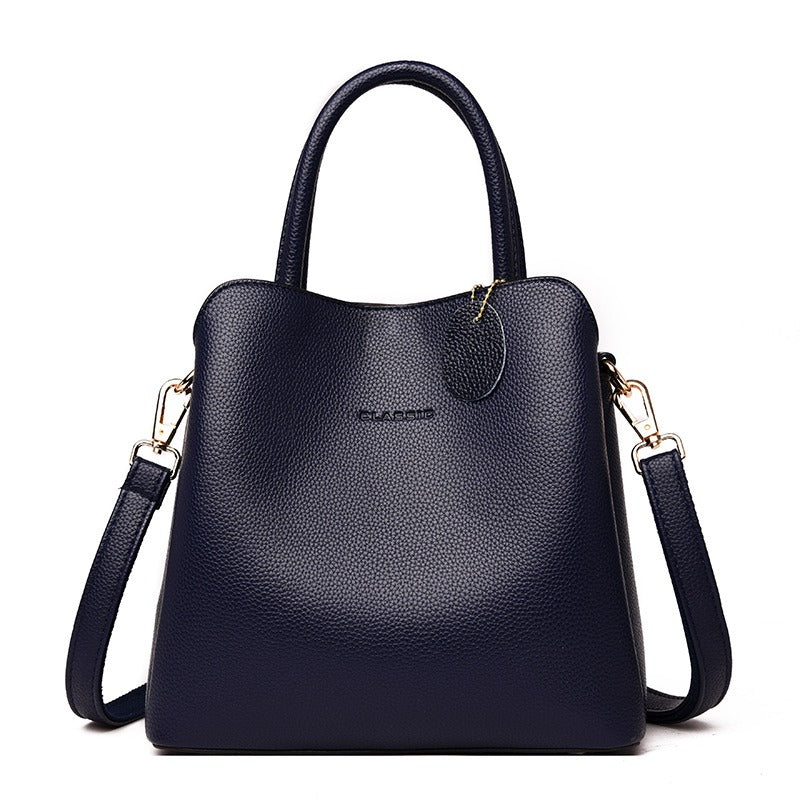Sac à bandoulière en cuir synthétique texturé pour femme, style structuré - Fabienne
