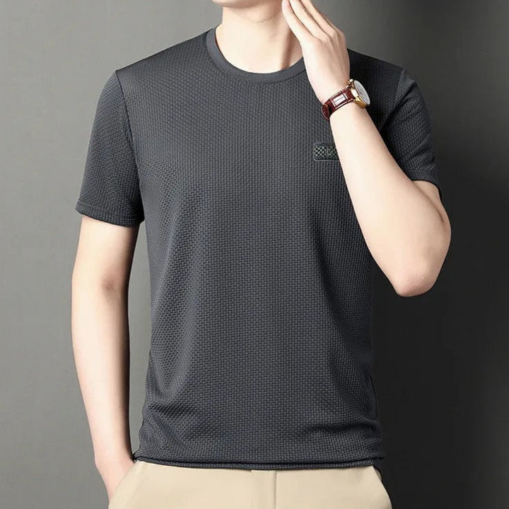 T-shirt technique à col ras du cou en tricot pour hommes - Henry