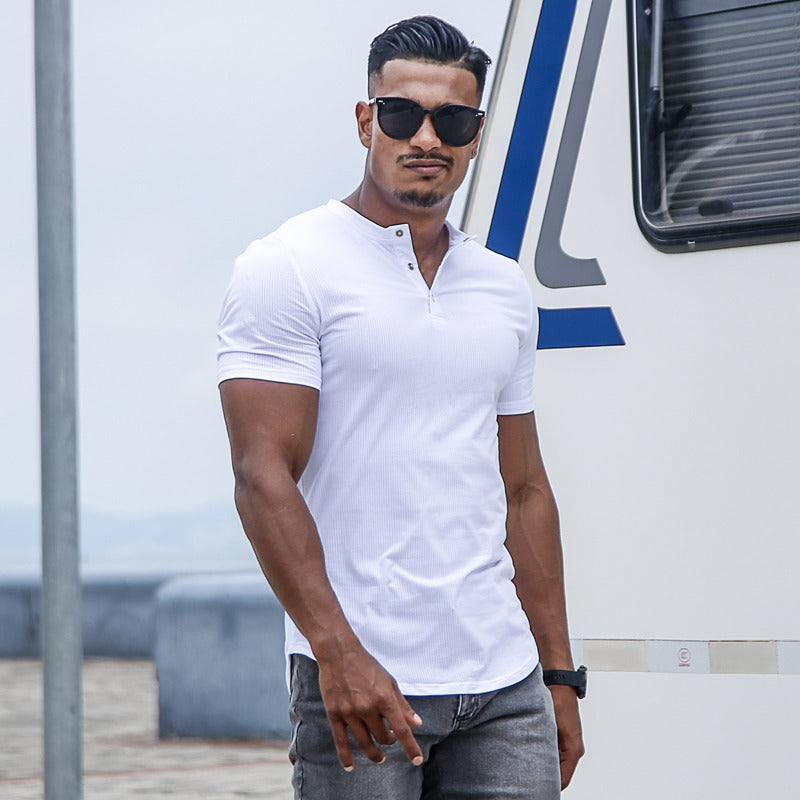 T-shirt à manches courtes et col rond pour hommes - Luis