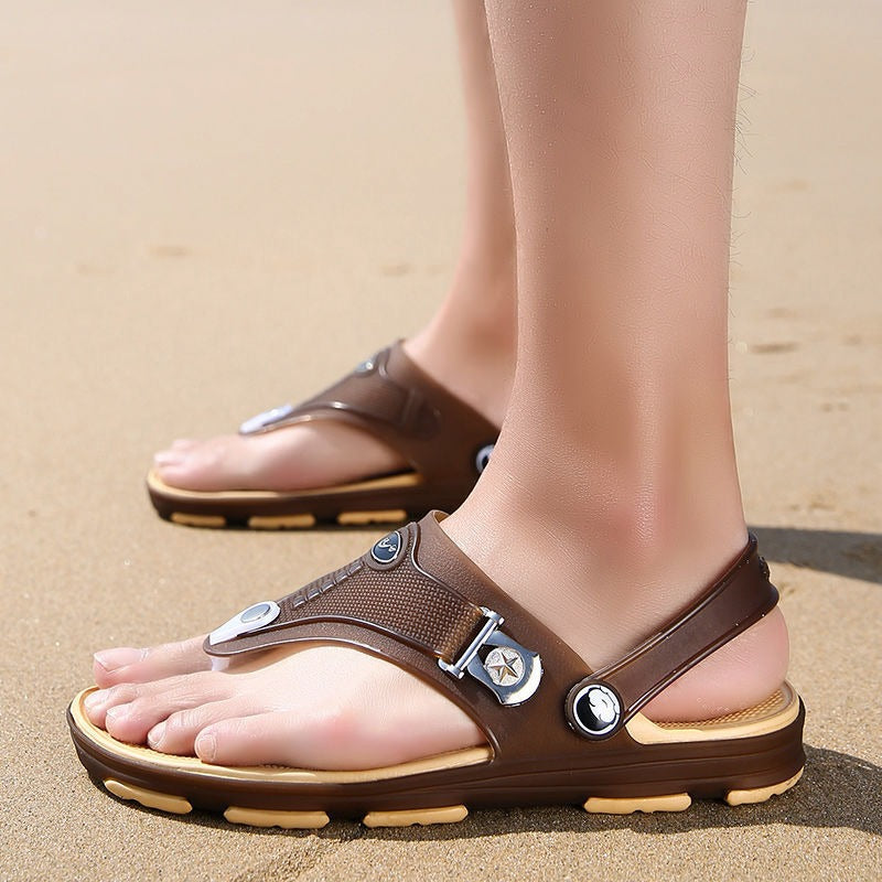 Sandales pour hommes en caoutchouc léger, au design sportif, à bout ouvert, pour la plage - Nadir