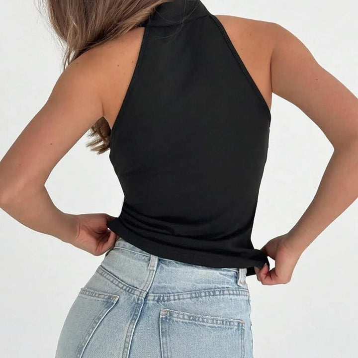 Top dos nu sans manches à encolure cerclée pour femmes - Indira