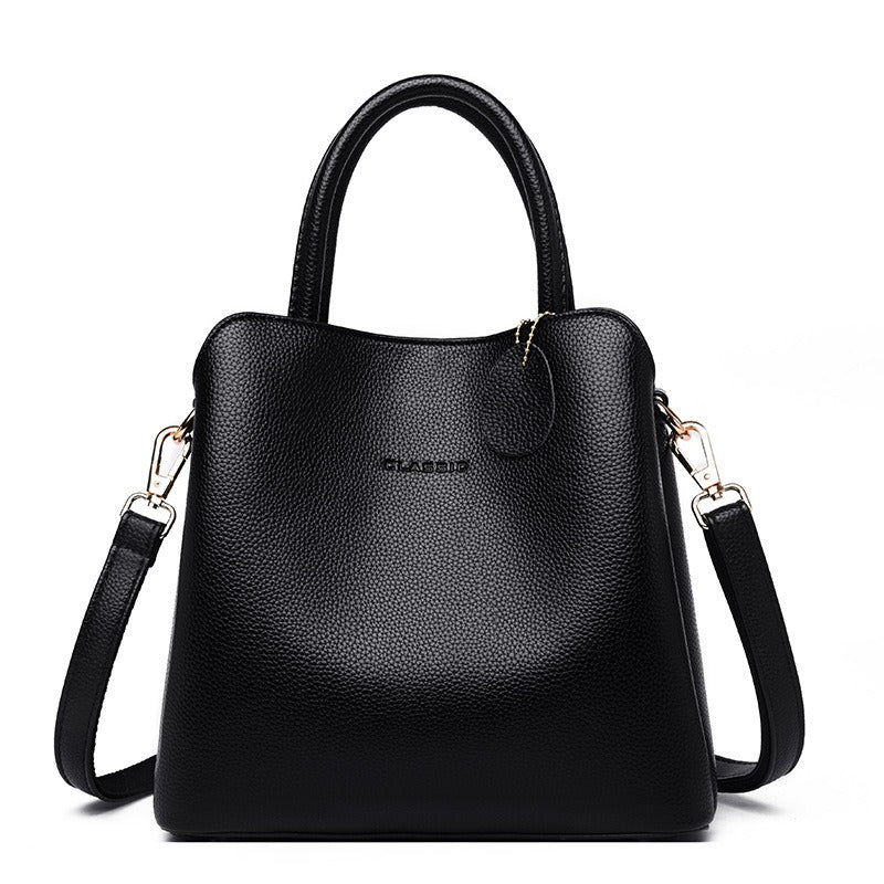 Sac à bandoulière en cuir synthétique texturé pour femme, style structuré - Fabienne