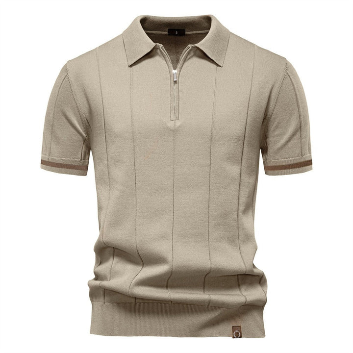 Polo classique à manches courtes en maille zippée pour hommes - Baptiste