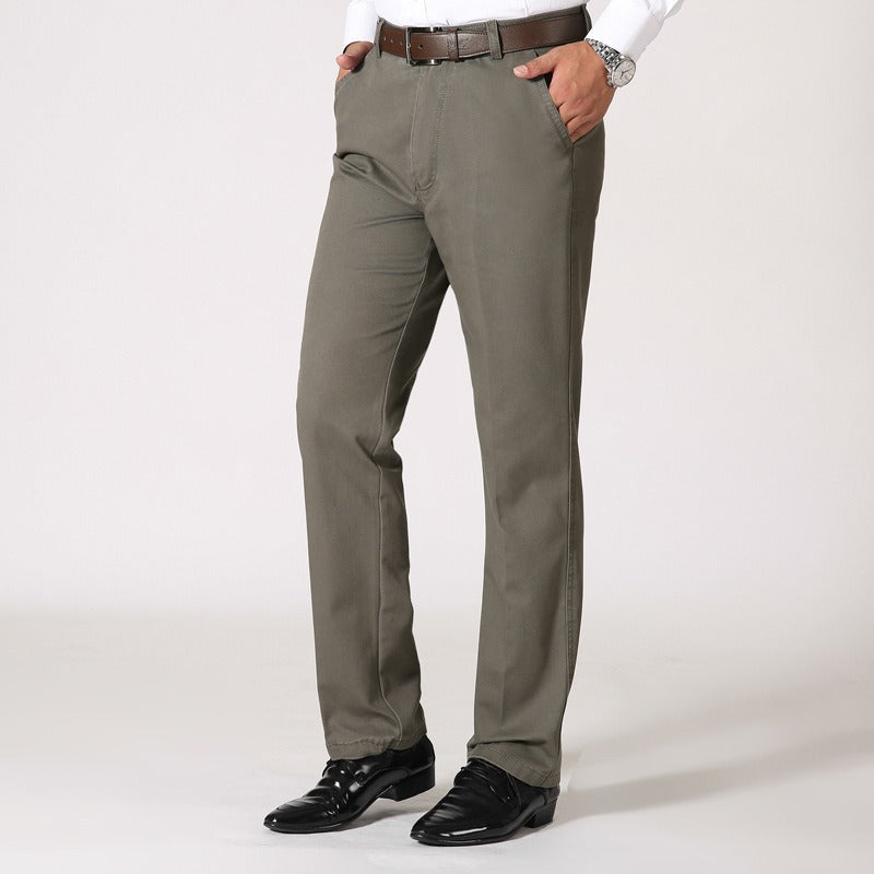Pantalon habillé en coton coupe droite pour hommes - David