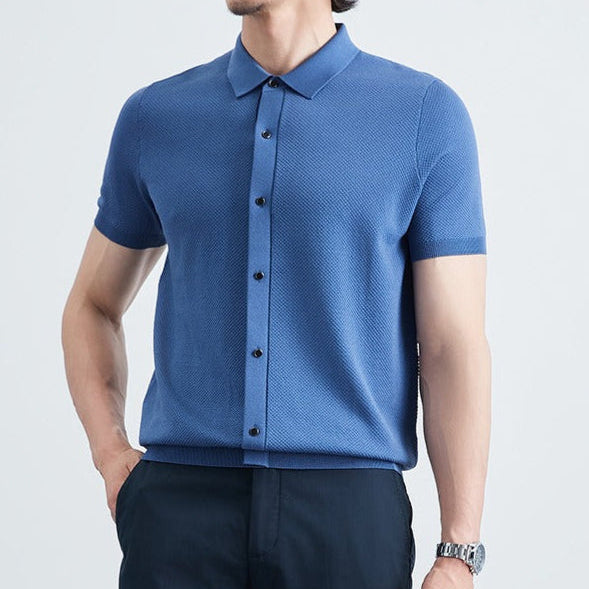 Chemise à manches courtes en maille fine pour hommes - Renzo