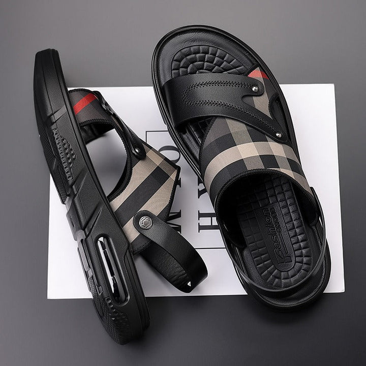 Sandales pour hommes en cuir synthétique avec design croisé - Milan