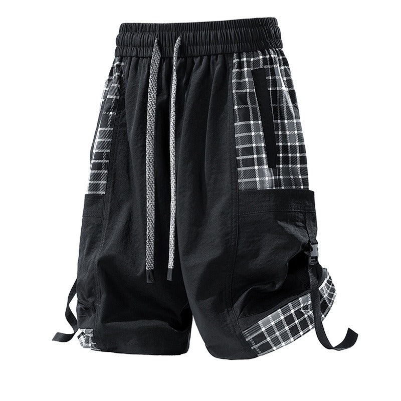 Short à carreaux style cargo pour hommes - Daan
