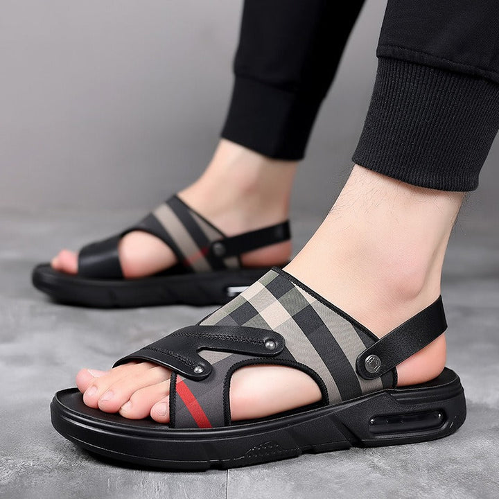 Sandales pour hommes en cuir synthétique avec design croisé - Milan