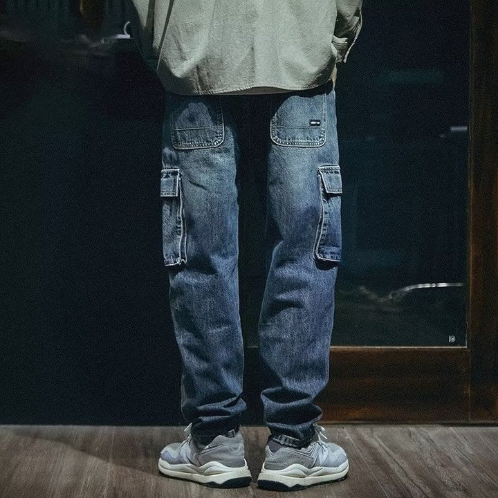 Pantalon cargo en denim pour homme avec poches latérales - Ricardo