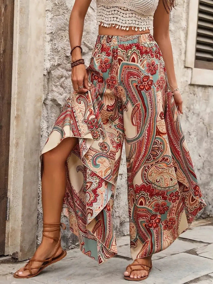 Pantalon large à imprimé bohème pour femmes - Diana