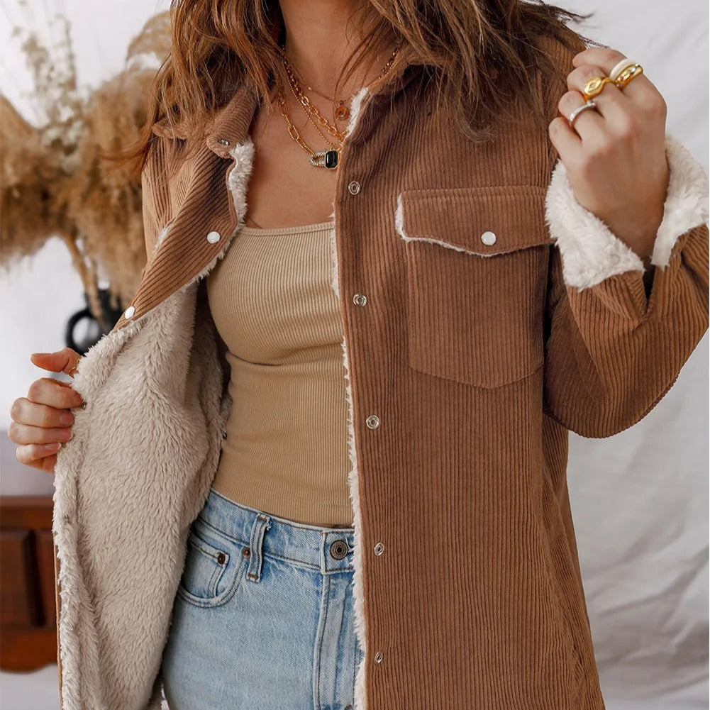 Veste doublée en velours côtelé pour femme - Liora