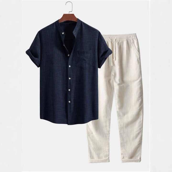 Ensemble chemise et pantalon droit en lin pour homme - Mauro